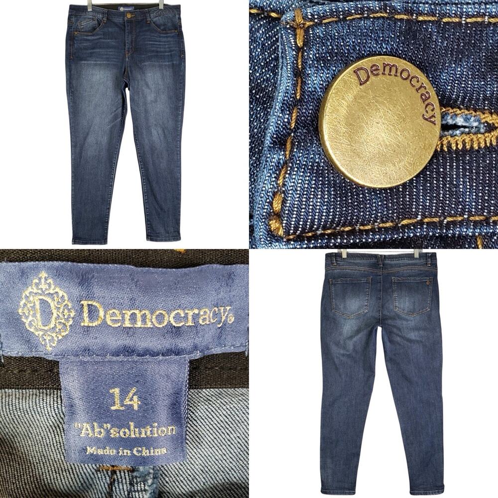Democracy Jeans Women’s Size 14 Medium Wash Ab Technology Denim Skinny